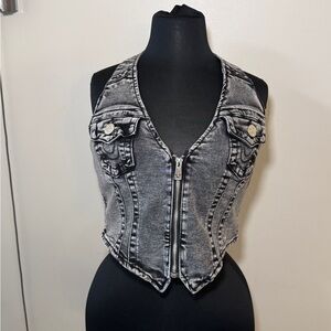 True Religion Gray Denim Tube Top